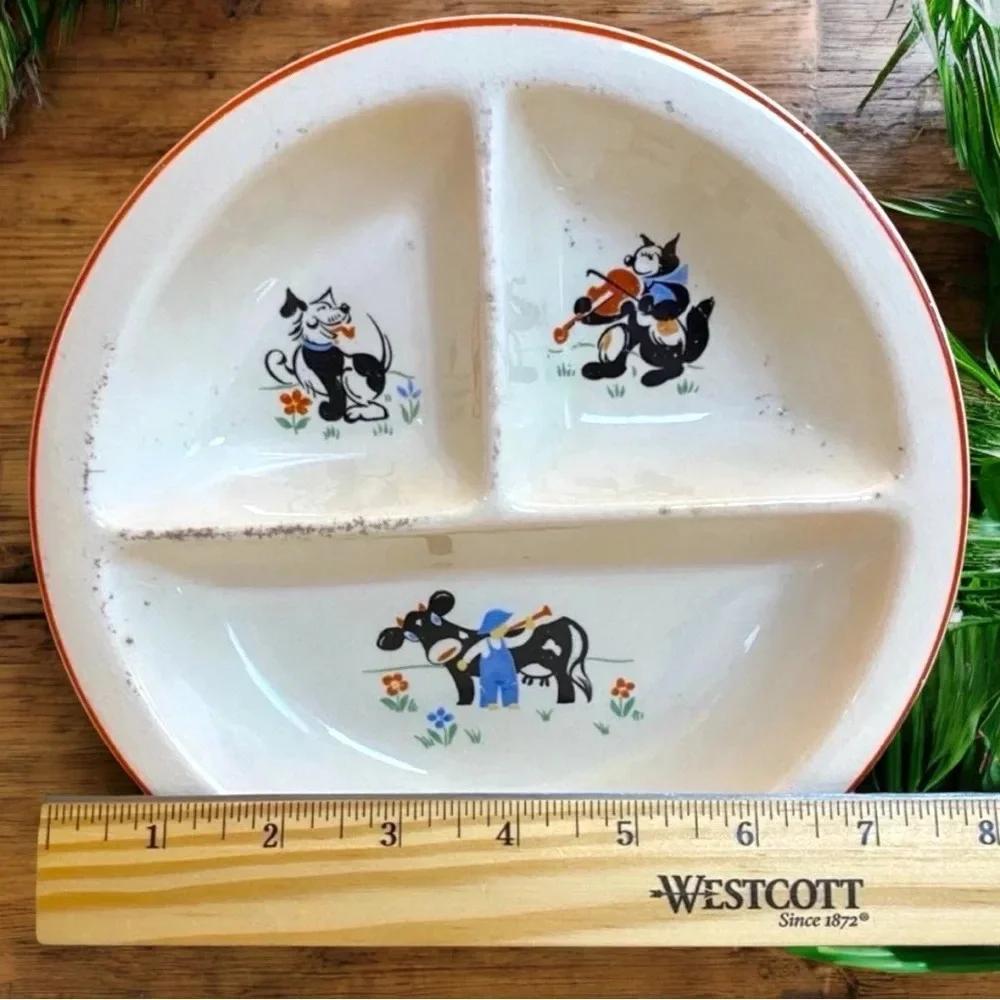 VINTAGE 1930s Salem China Co. Child’s Baby Feeding Dish/Bowl - Hey Diddle Diddle